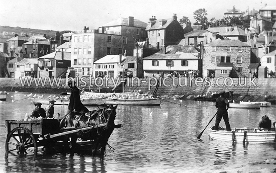 In The Harbour, St Ives, Penzance. c.1920.